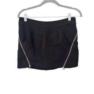 REBECCA MINKOFF Zippered Mini Skirt Black Sz‎ 0